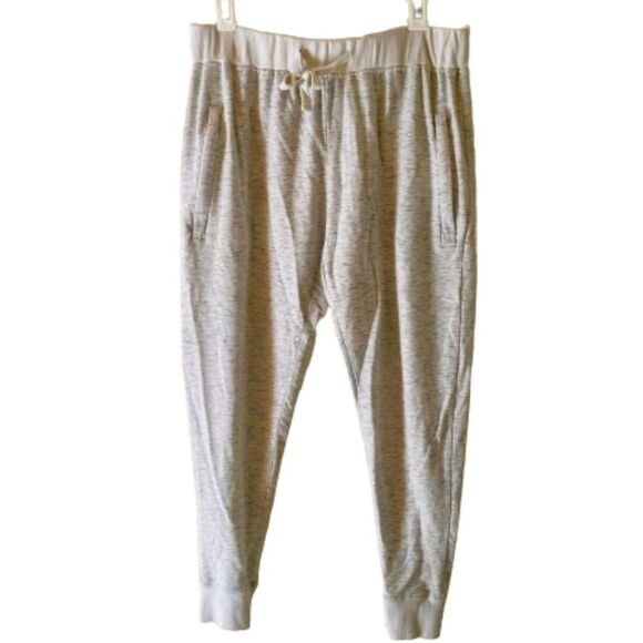 Mono B Sweat Joggers Womens LARGE Natural Heather Sweats Zipper Pockets *READ* - Picture 1 of 12